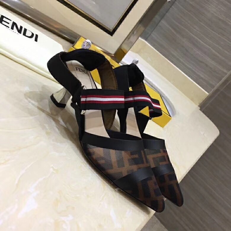 F**di multicolor mesh colibri slingbacks 55mm