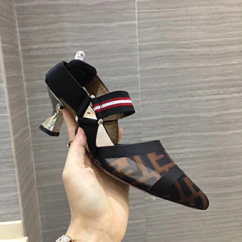 F**di multicolor mesh colibri slingbacks 55mm