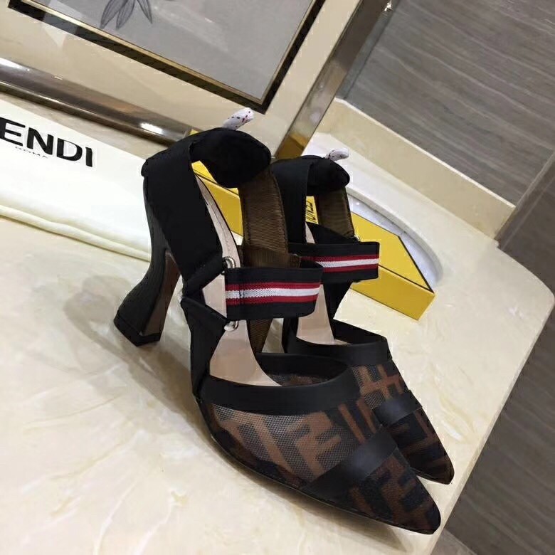 F**di multicolor mesh colibri slingbacks 85mm