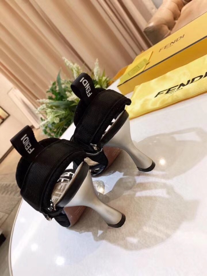 F**di black pu colibri slingbacks 85mm pumps