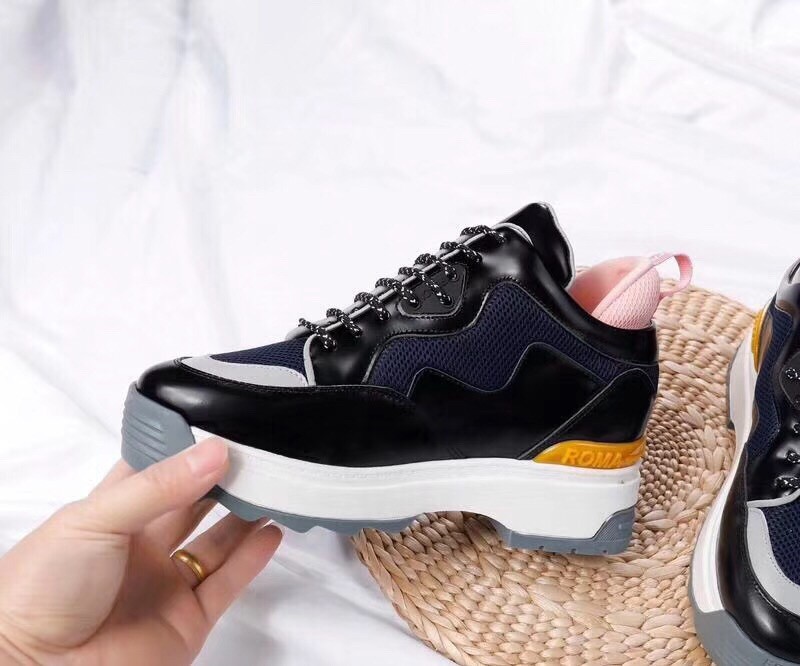 F**di t-rex sneakers in black calfskin and technical
