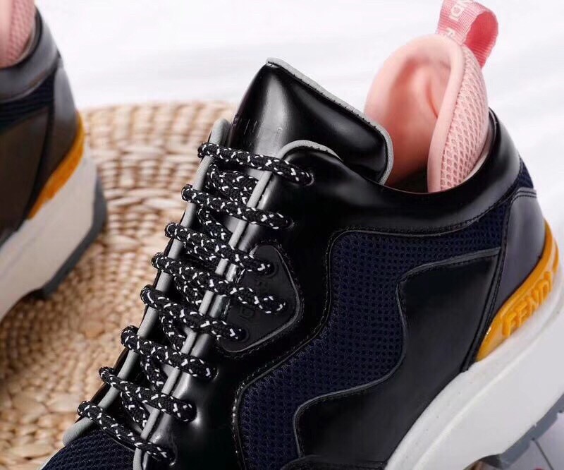 F**di t-rex sneakers in black calfskin and technical