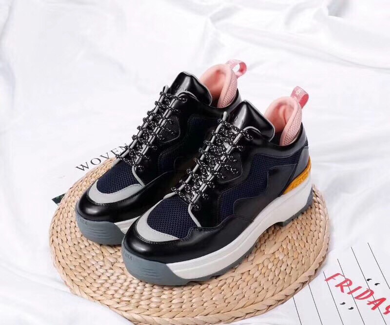 F**di t-rex sneakers in black calfskin and technical