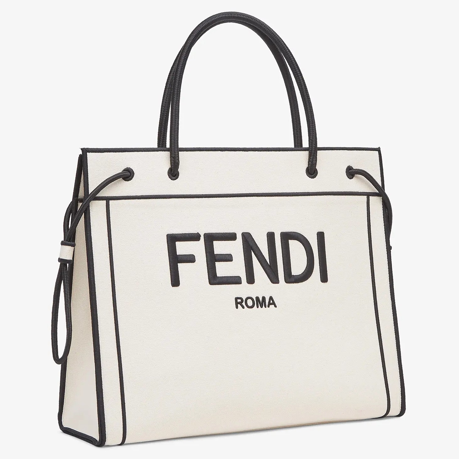 F**di large roma shopper bag in undyed canvas