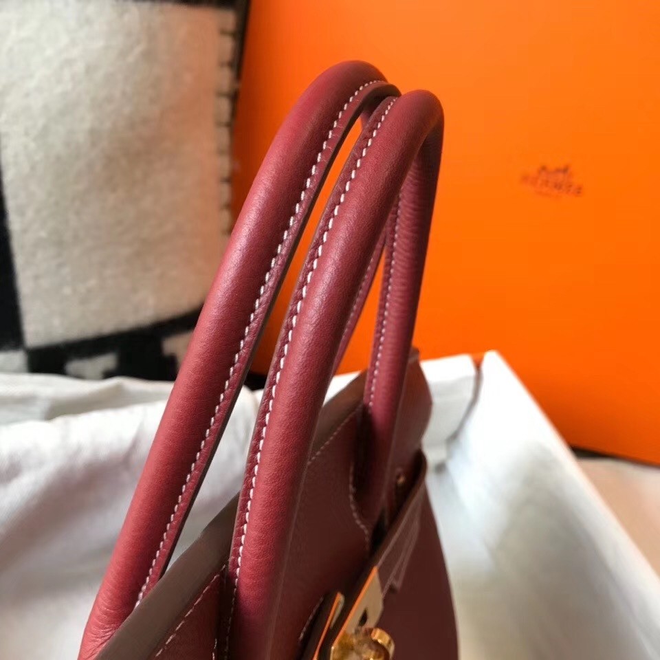H**mes birkin 25cm bag in bordeaux clemence leather