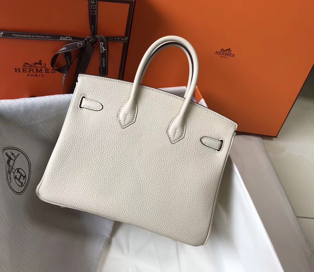H**mes birkin 25cm bag in beton clemence leather