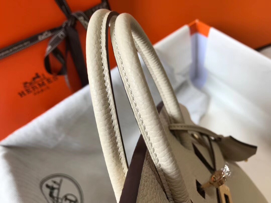 H**mes birkin 25cm bag in beton clemence leather