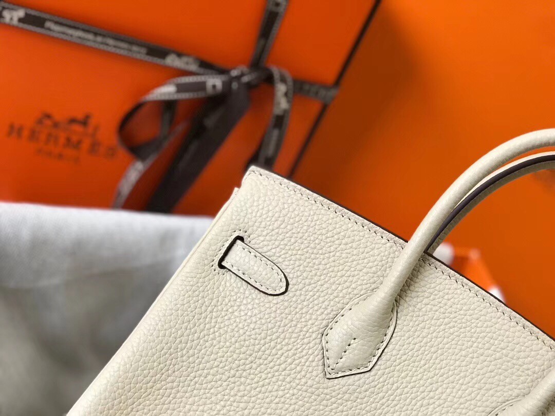 H**mes birkin 25cm bag in beton clemence leather
