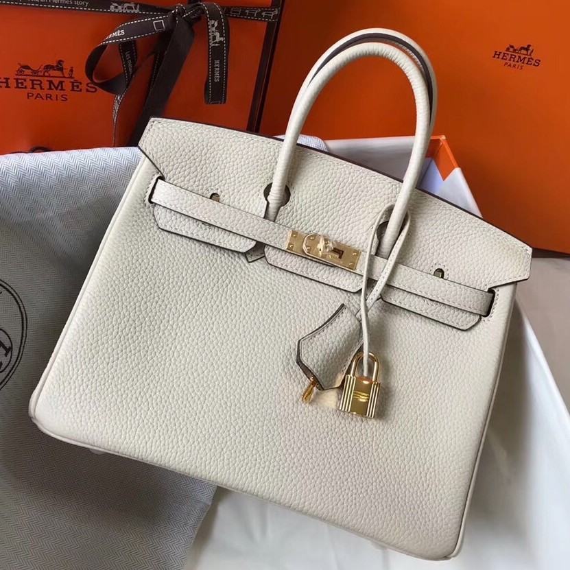 H**mes birkin 25cm bag in beton clemence leather