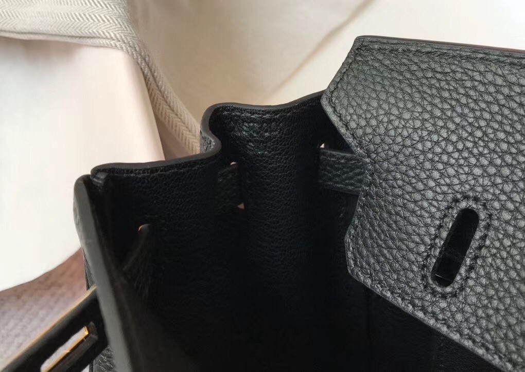 H**mes birkin 25cm bag in black clemence leather