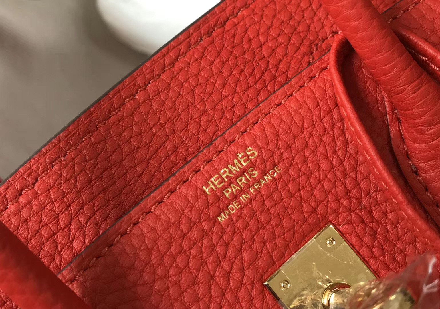 H**mes birkin 25cm bag in red clemence leather
