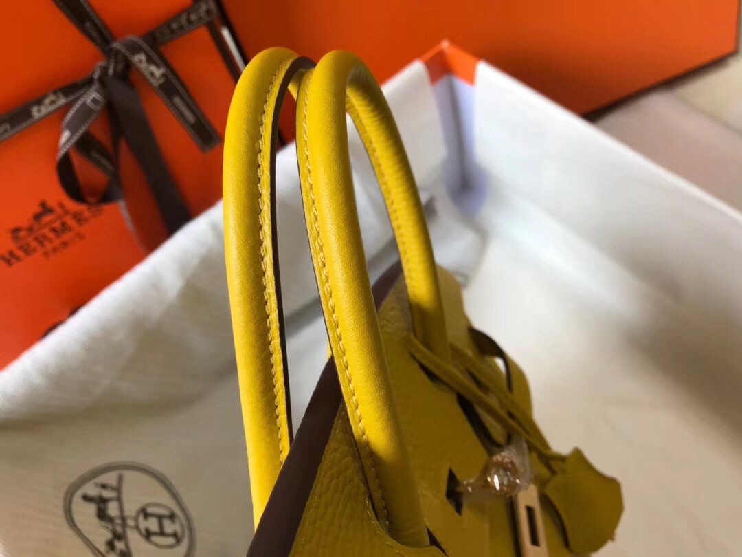 H**mes birkin 25cm bag in soleil clemence leather