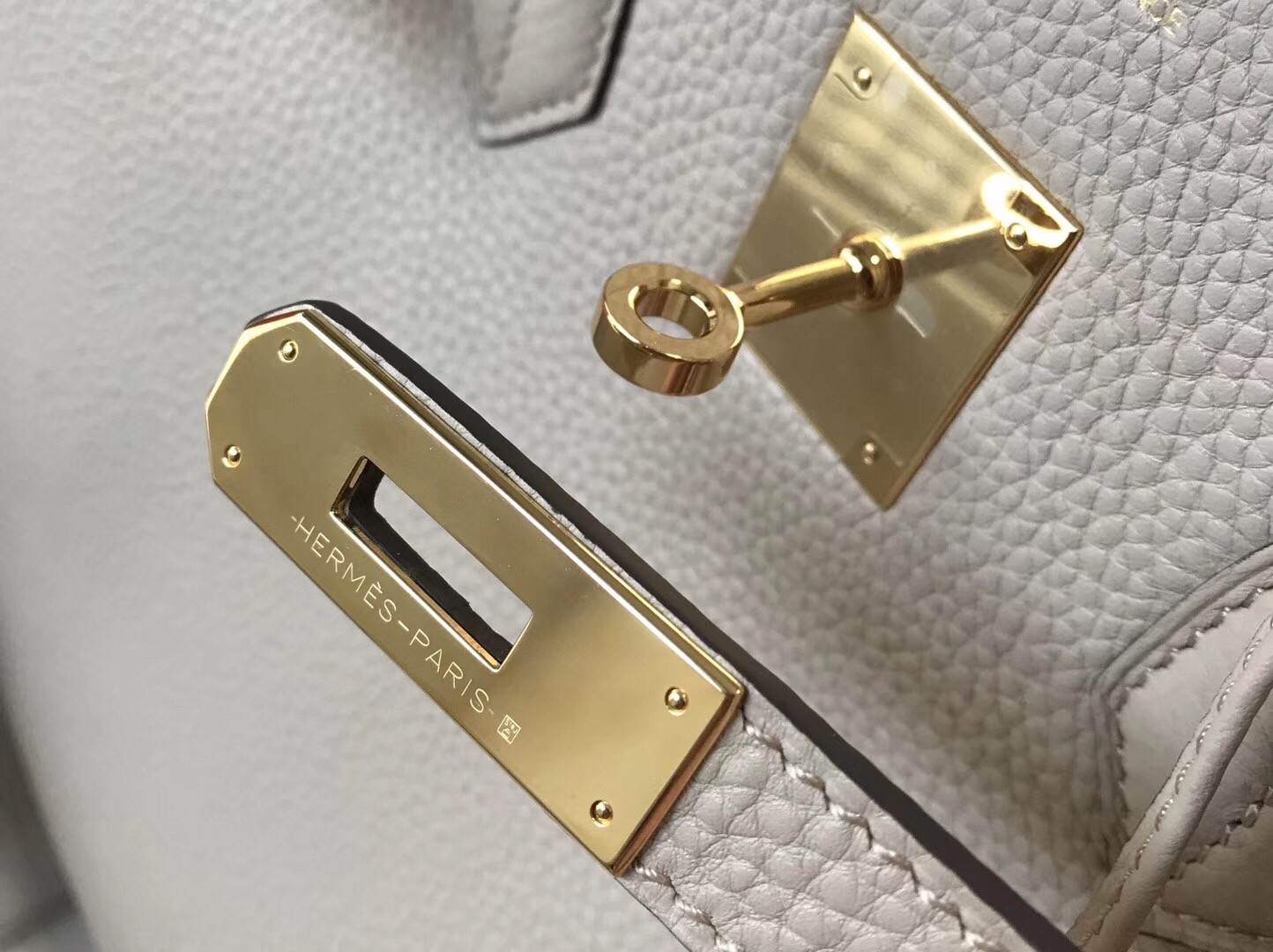 H**mes birkin 30cm bag in argile clemence leather