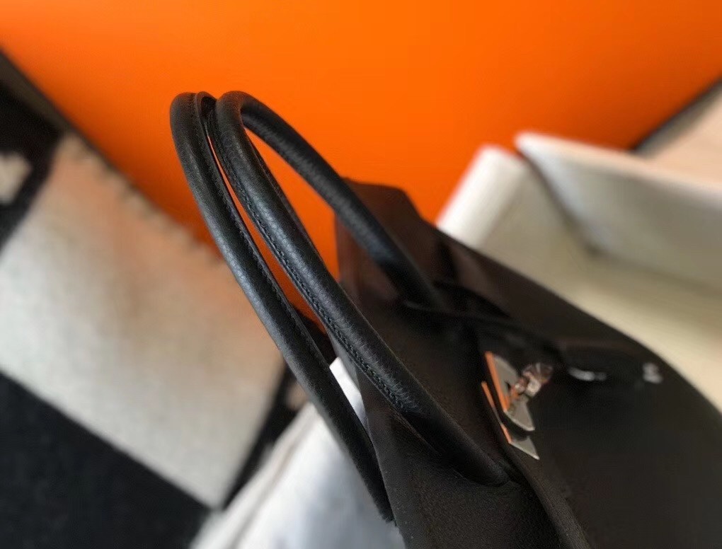 H**mes birkin 30cm bag in black clemence leather
