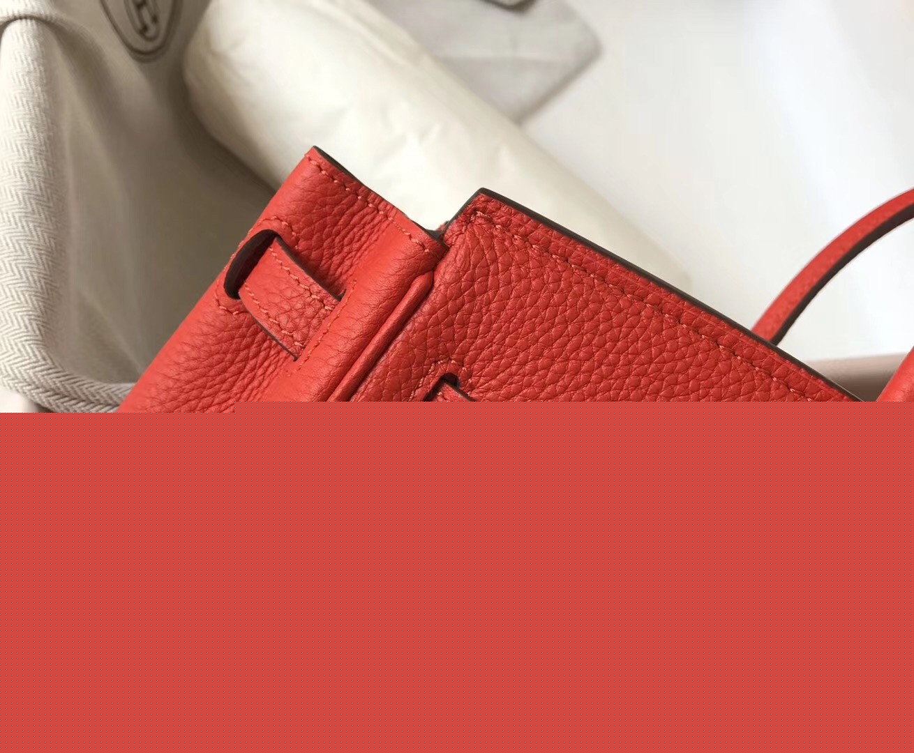 H**mes birkin 30cm bag in red clemence leather