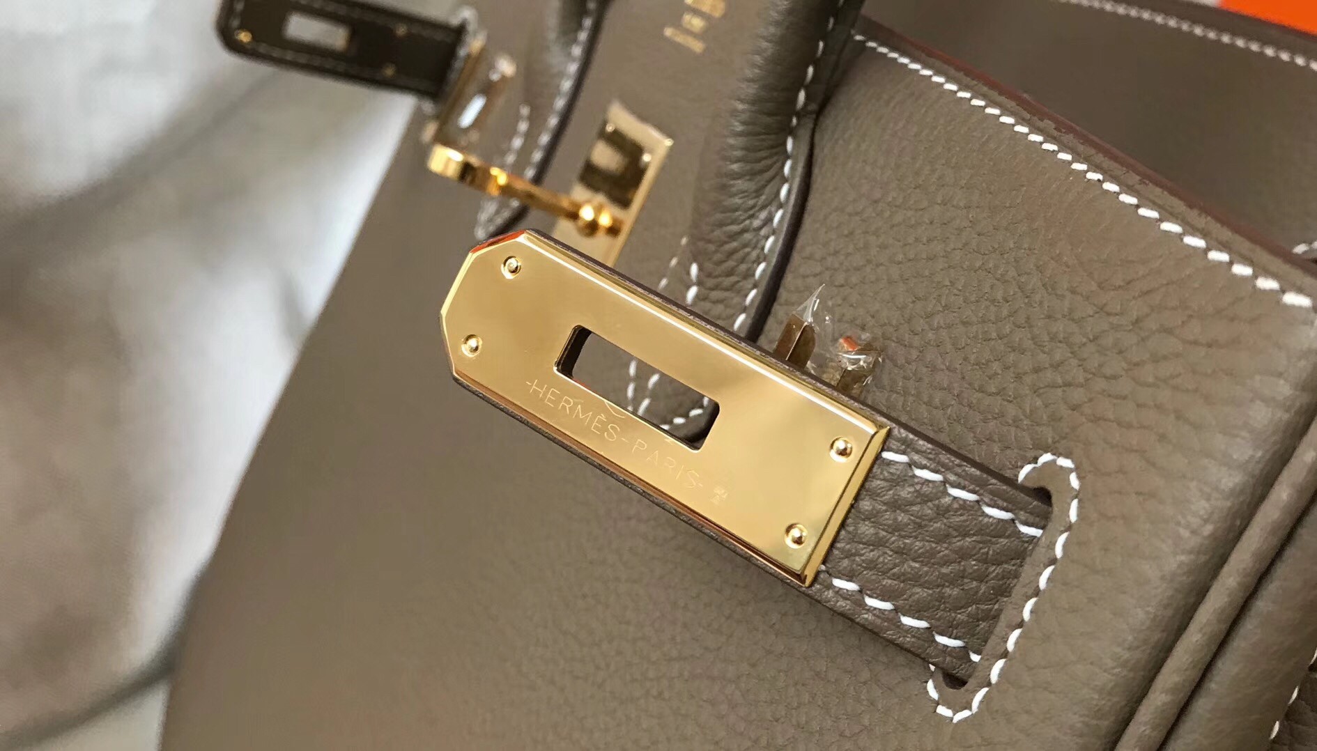 H**mes birkin 30cm bag in taupe clemence leather