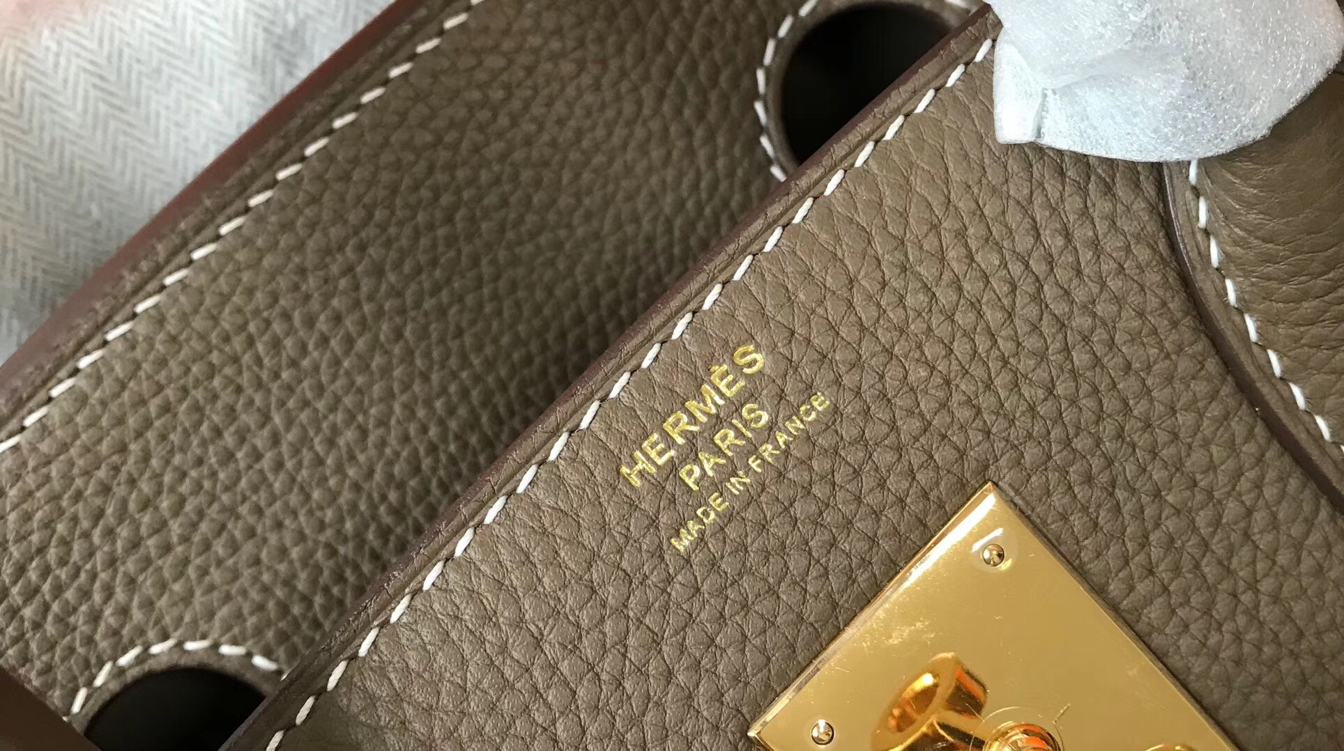 H**mes birkin 30cm bag in taupe clemence leather