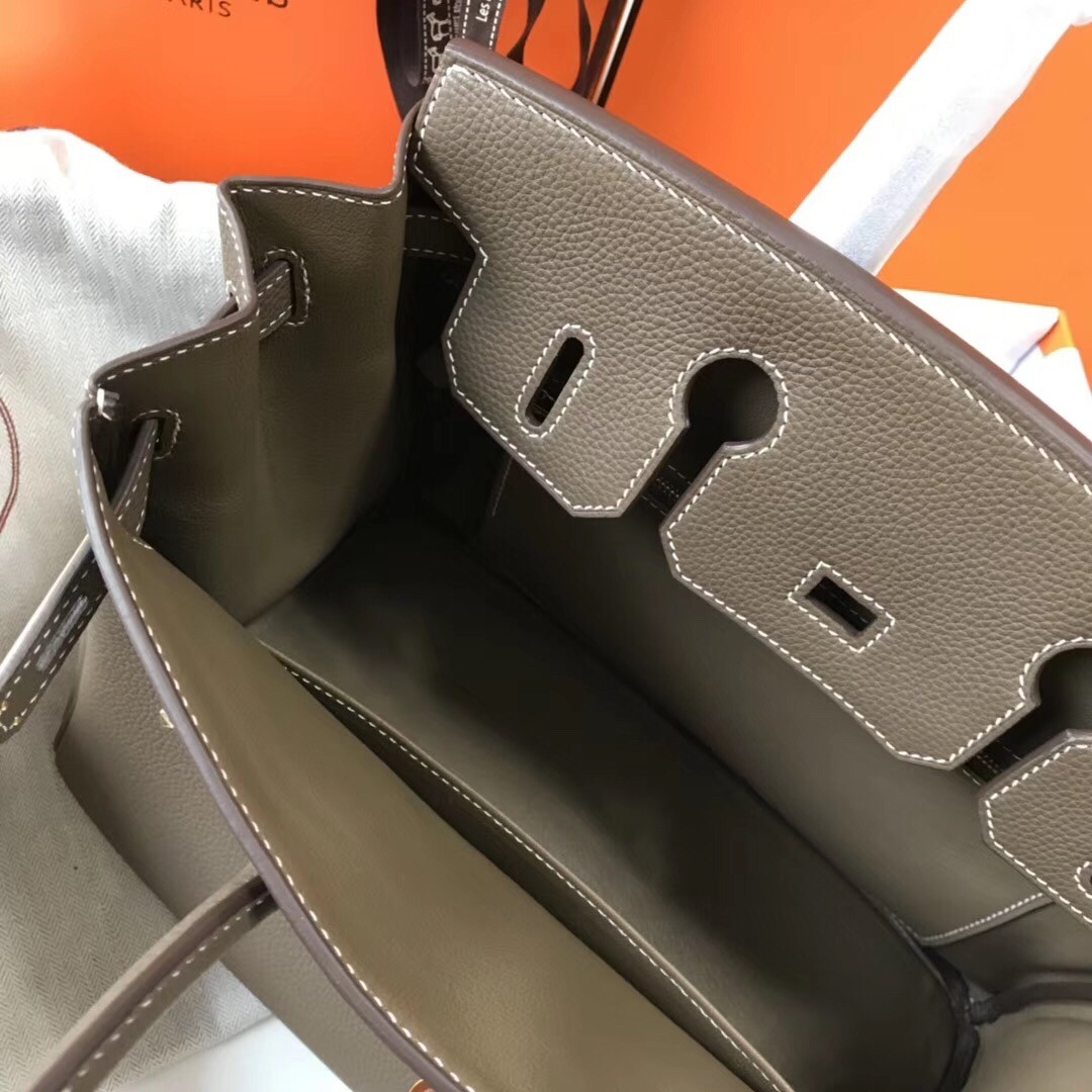 H**mes birkin 30cm bag in taupe clemence leather
