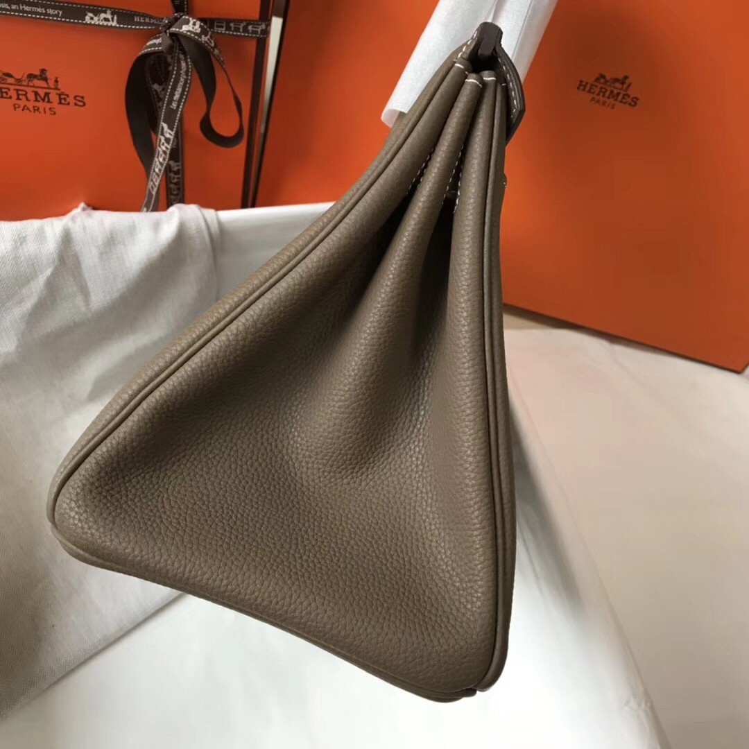 H**mes birkin 30cm bag in taupe clemence leather