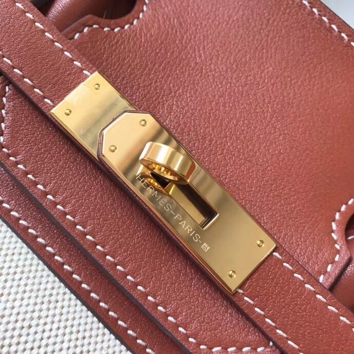 H**mes birkin 35cm bag in canvas with barenia leather