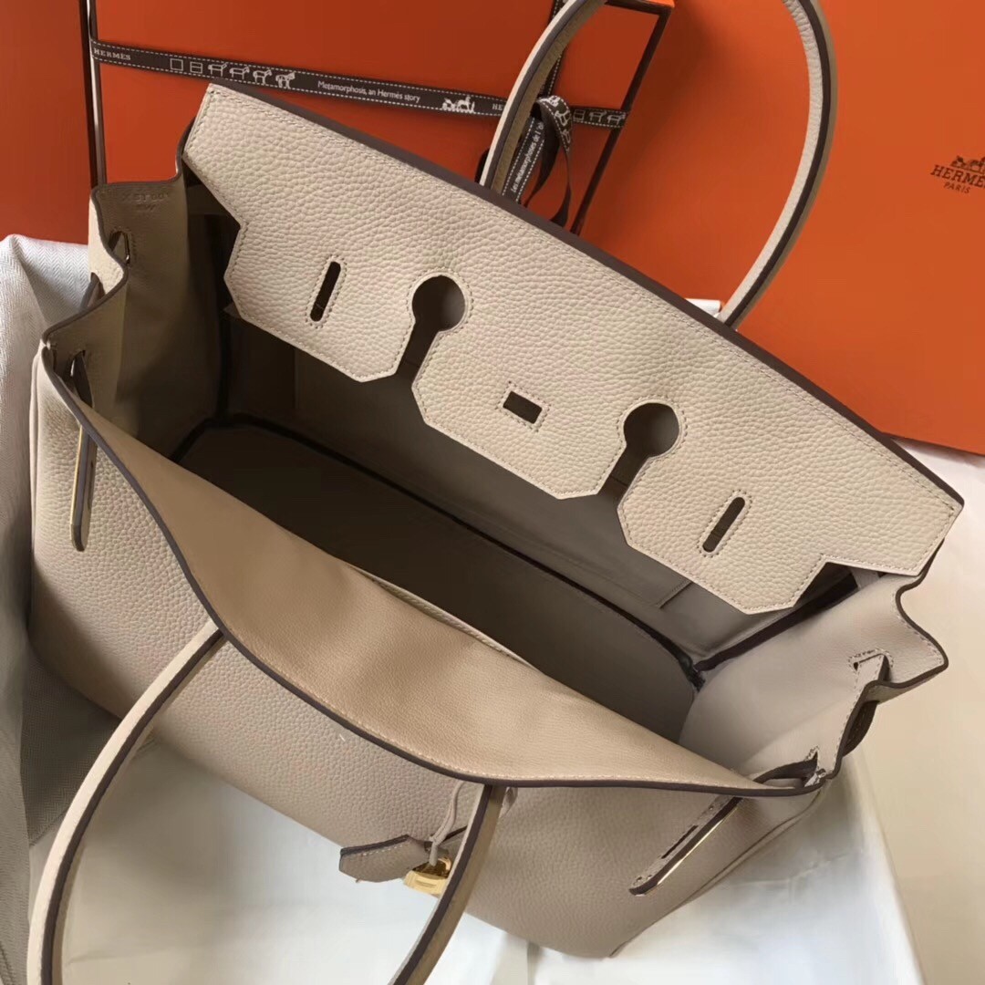 H**mes birkin 35cm bag in argile clemence leather