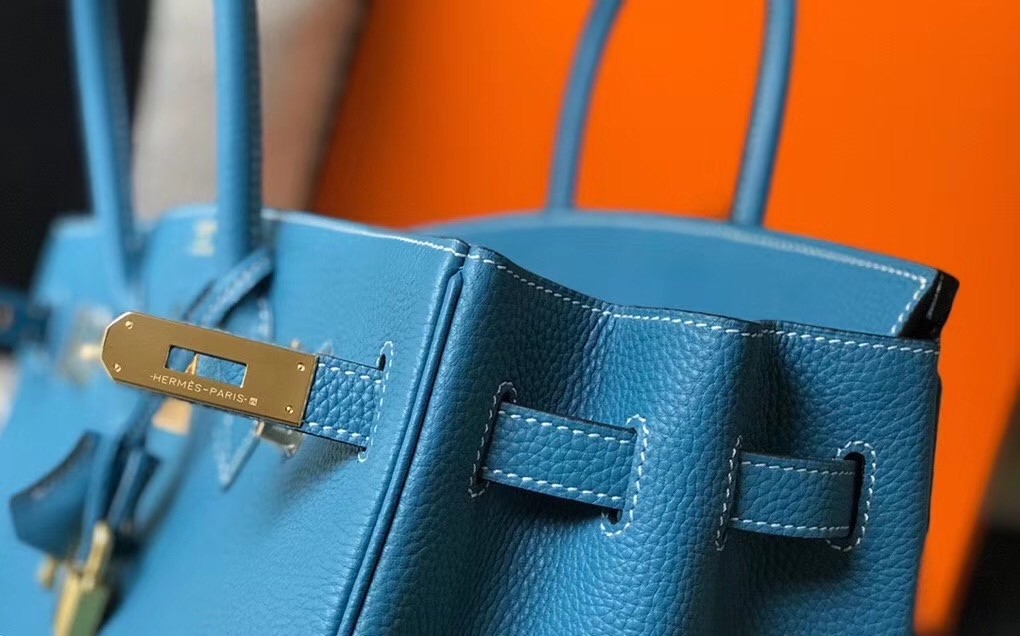 H**mes blue jean clemence birkin 35cm bag