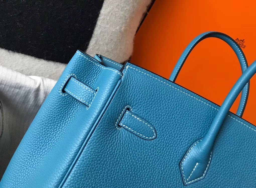 H**mes blue jean clemence birkin 35cm bag
