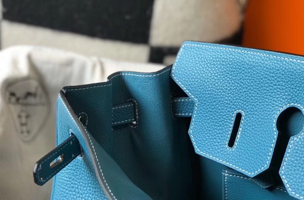H**mes blue jean clemence birkin 35cm bag