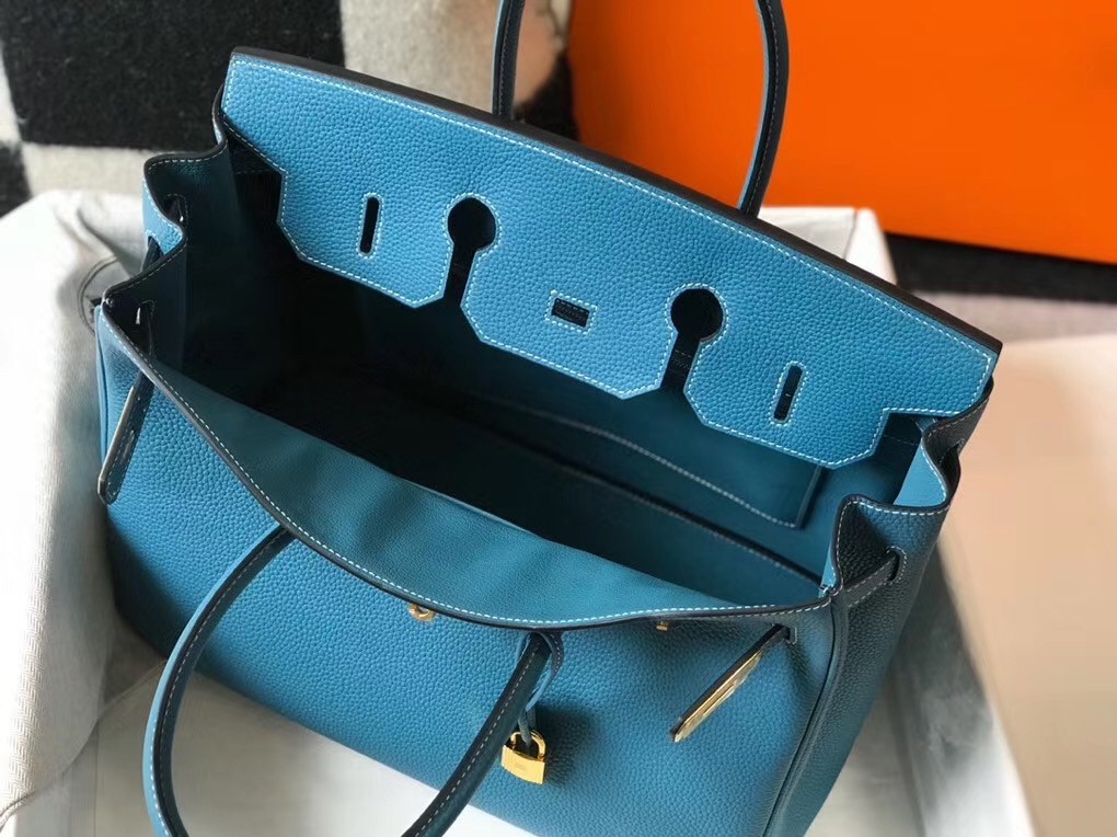 H**mes blue jean clemence birkin 35cm bag