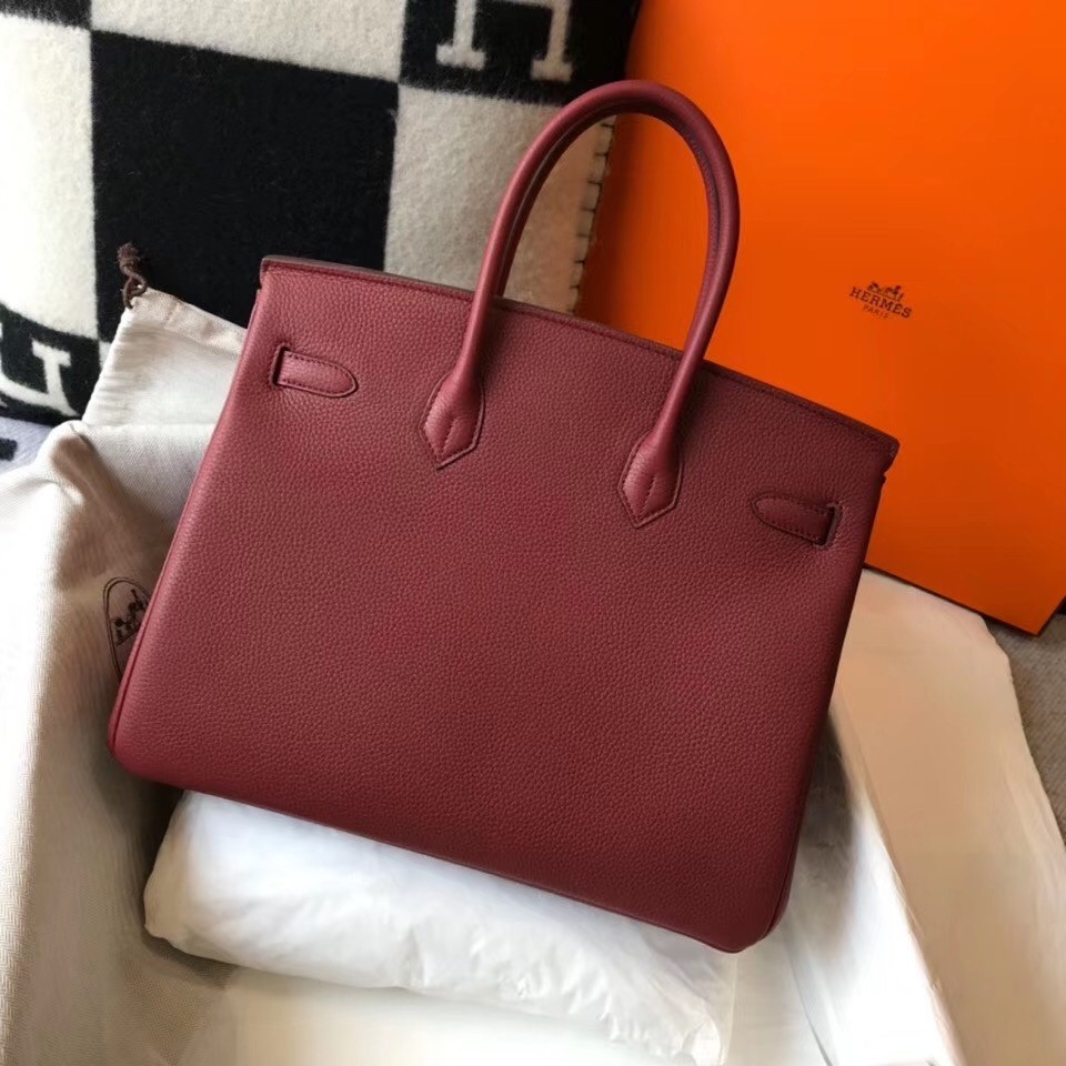 H**mes birkin 35cm bag in bordeaux clemence leather