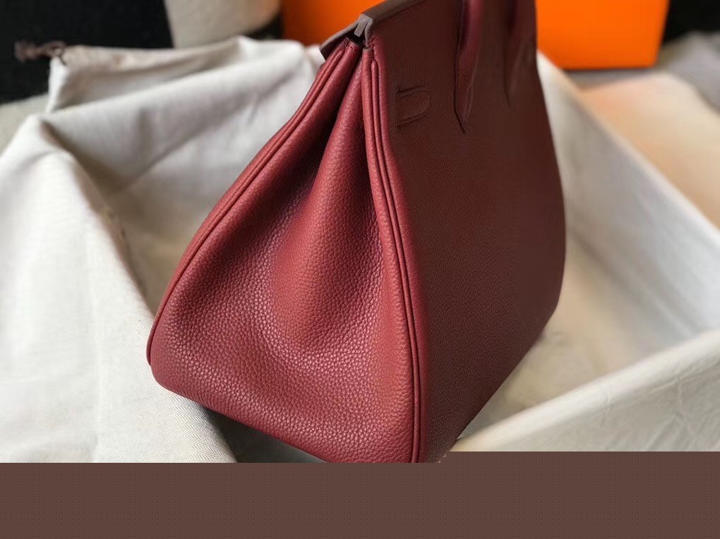 H**mes birkin 35cm bag in bordeaux clemence leather