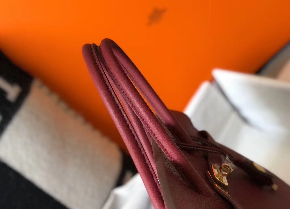 H**mes birkin 35cm bag in bordeaux clemence leather