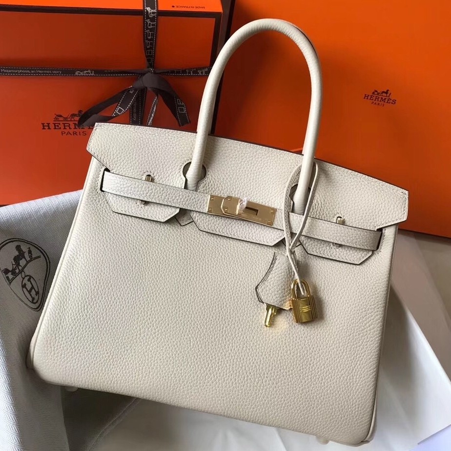 H**mes birkin 35cm bag in beton clemence leather