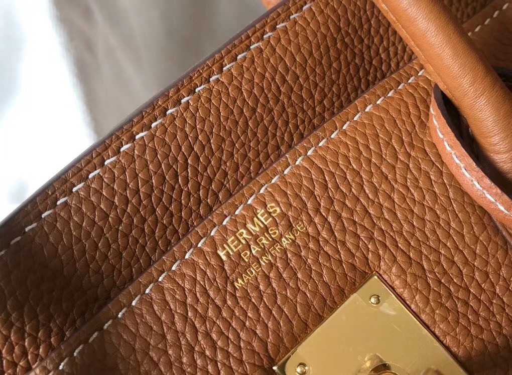 H**mes birkin 35cm bag in gold clemence leather