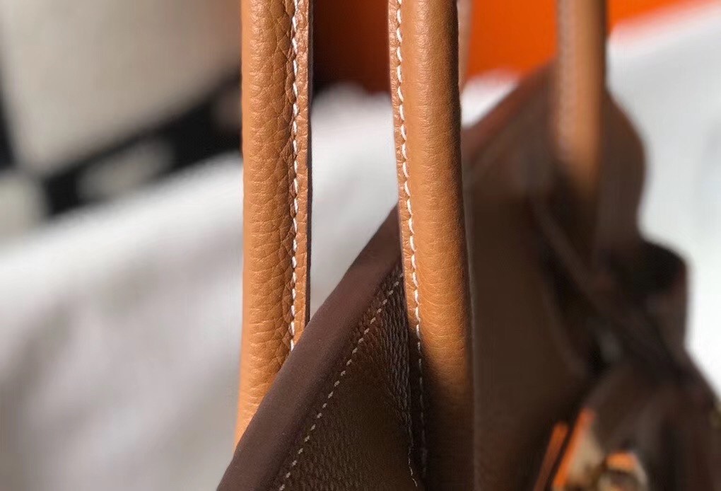 H**mes birkin 35cm bag in gold clemence leather