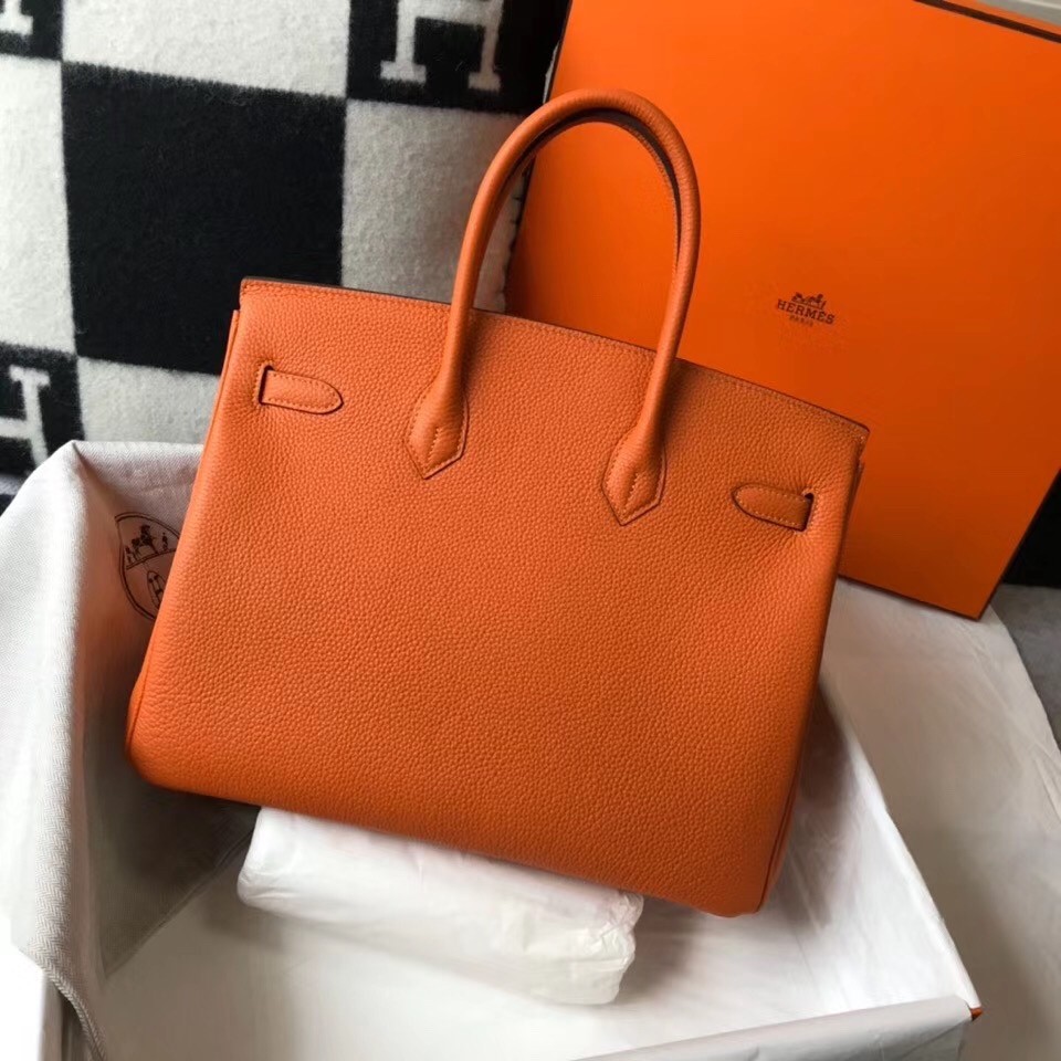 H**mes orange clemence birkin 35cm bag