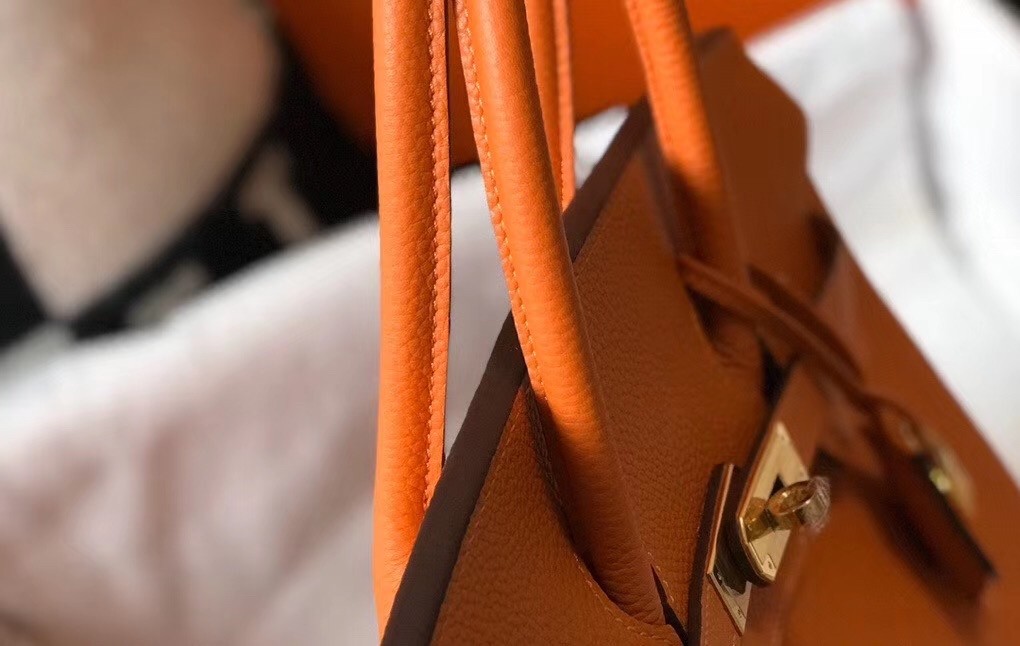 H**mes orange clemence birkin 35cm bag