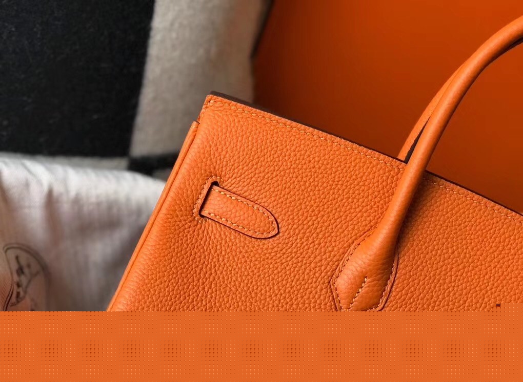 H**mes orange clemence birkin 35cm bag