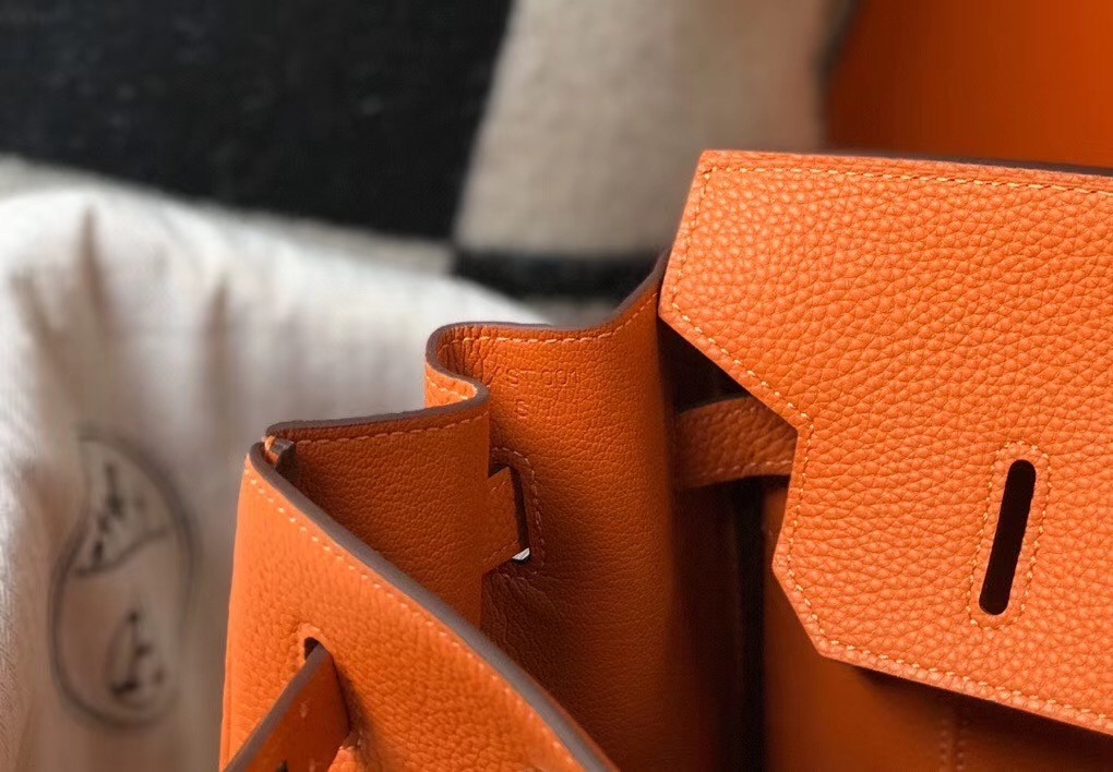 H**mes orange clemence birkin 35cm bag