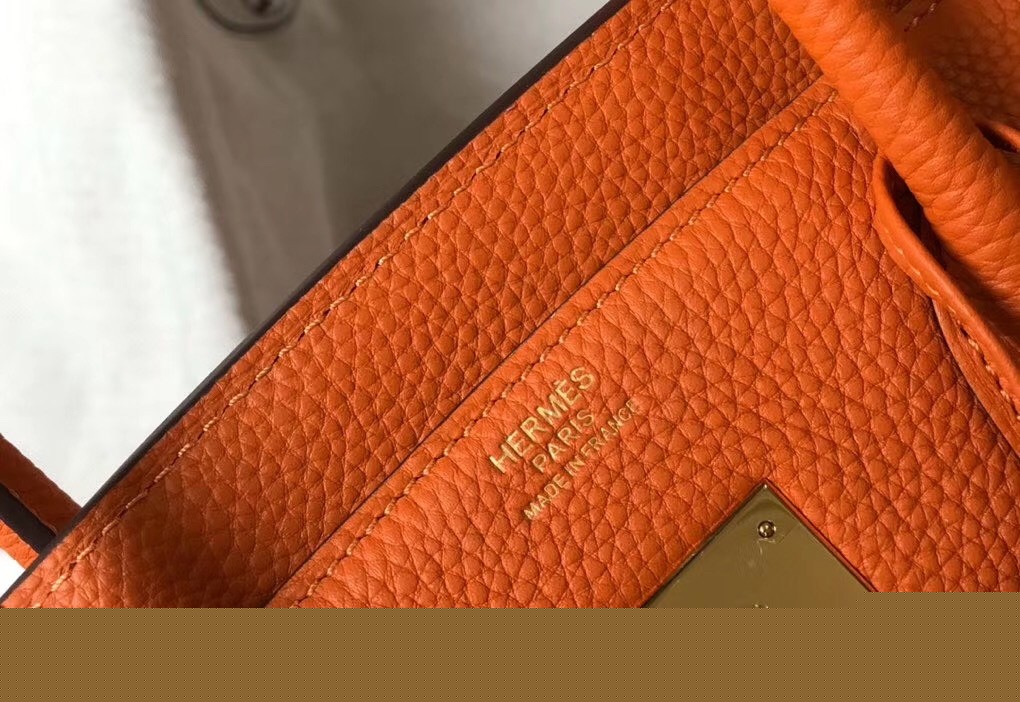 H**mes orange clemence birkin 35cm bag