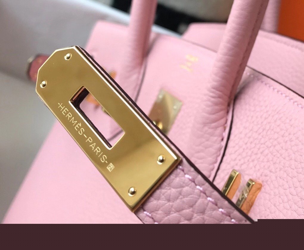 H**mes birkin 35cm bag in pink clemence leather ghw