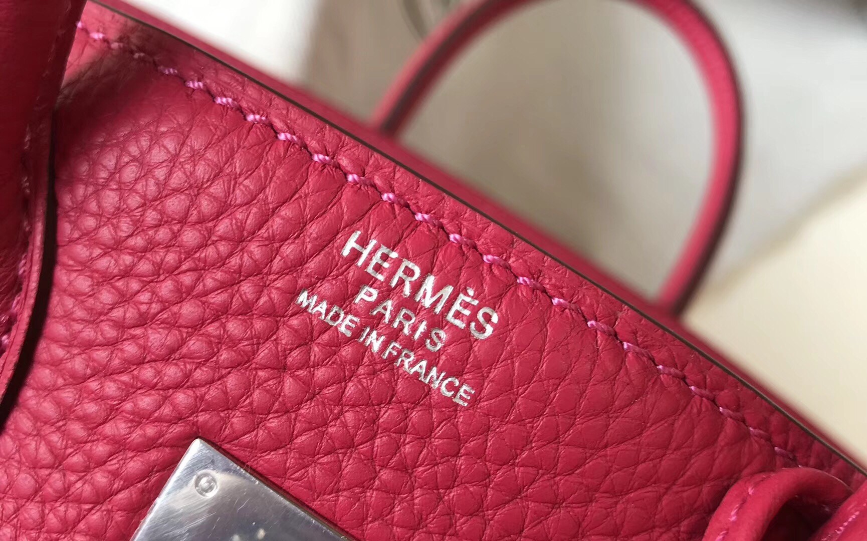 H**mes birkin 35cm bag in rose red clemence leather