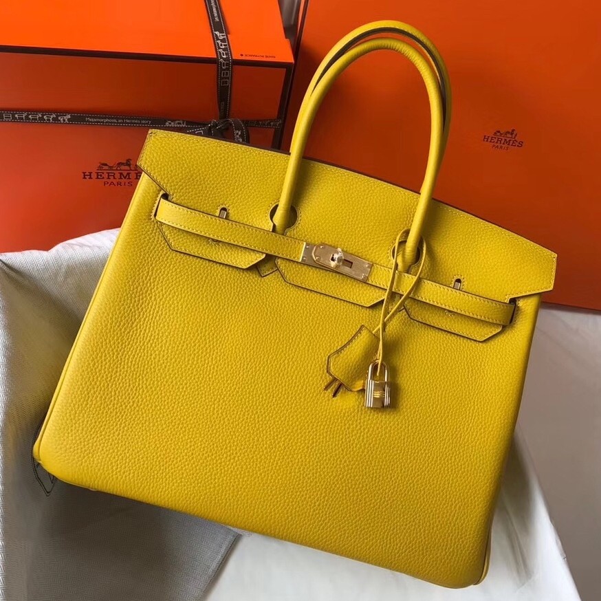 H**mes birkin 35cm bag in soleil clemence leather