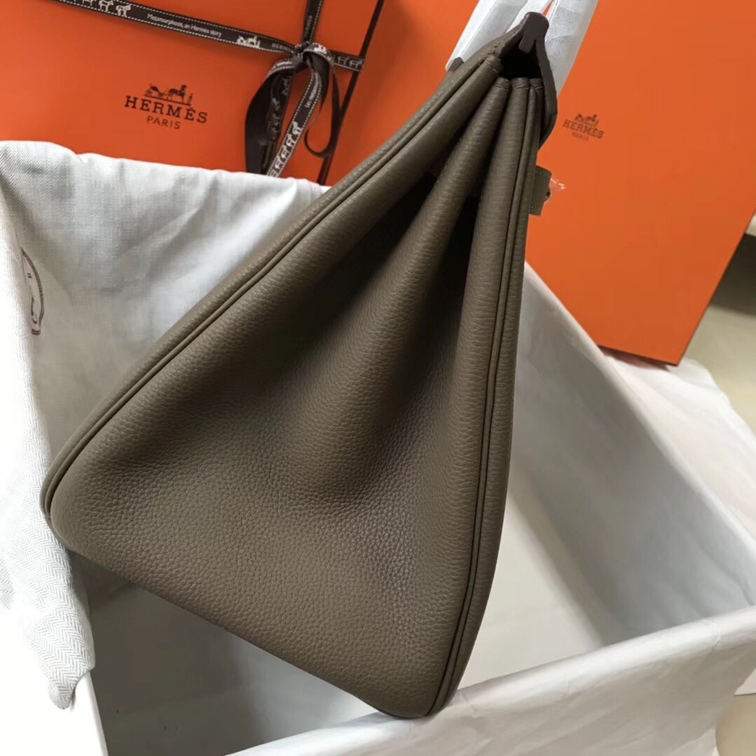 H**mes birkin 35cm bag in taupe clemence leather