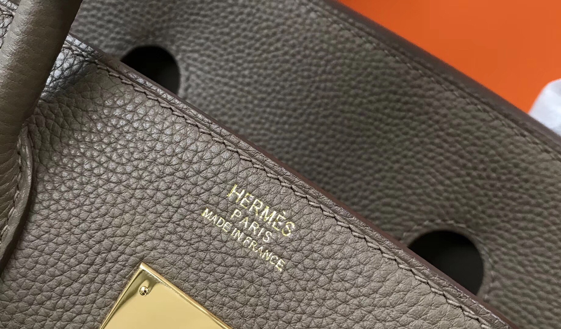 H**mes birkin 35cm bag in taupe clemence leather