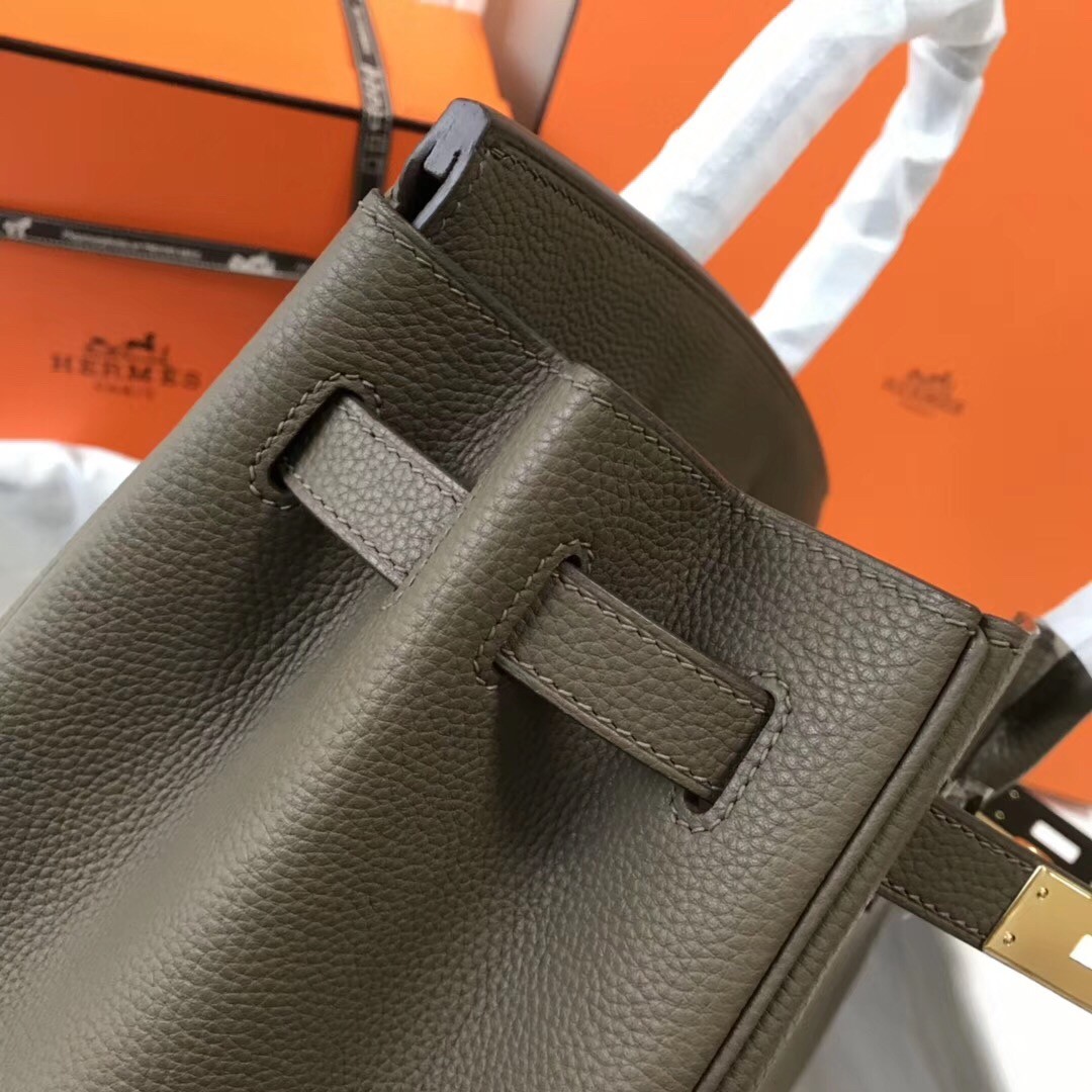 H**mes birkin 35cm bag in taupe clemence leather