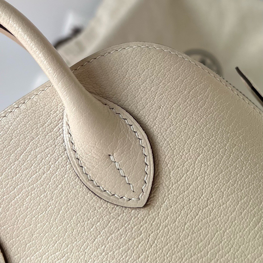 H**mes bolide 1923 mini handmade bag in craie chevre mysore leather
