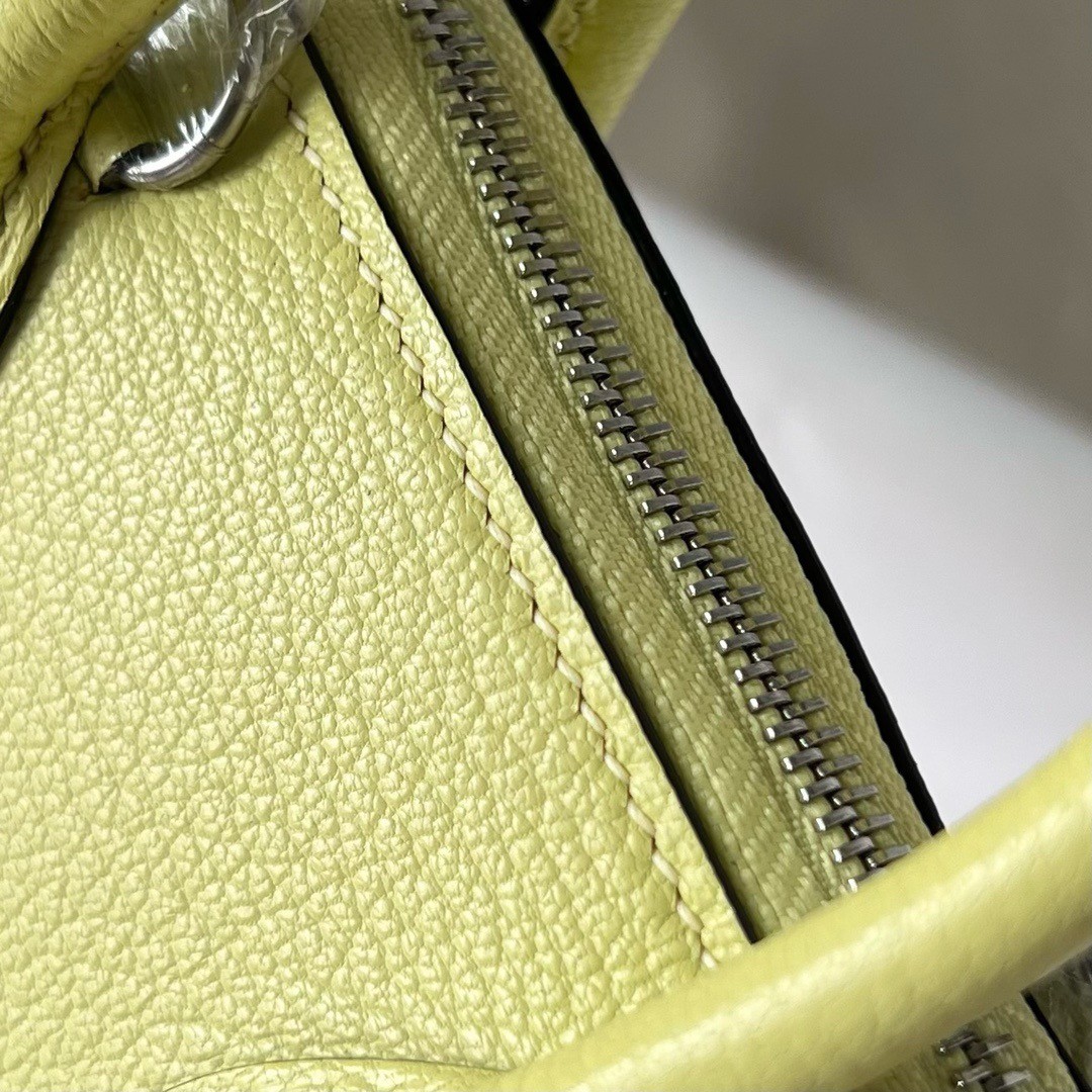 H**mes bolide 1923 mini handmade bag in jaune bourgeon chevre mysore leather