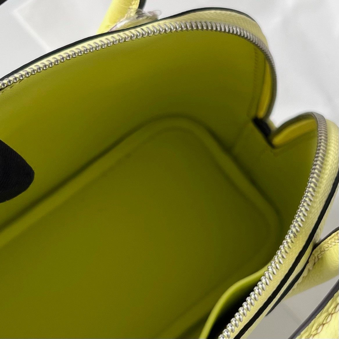 H**mes bolide 1923 mini handmade bag in jaune bourgeon chevre mysore leather