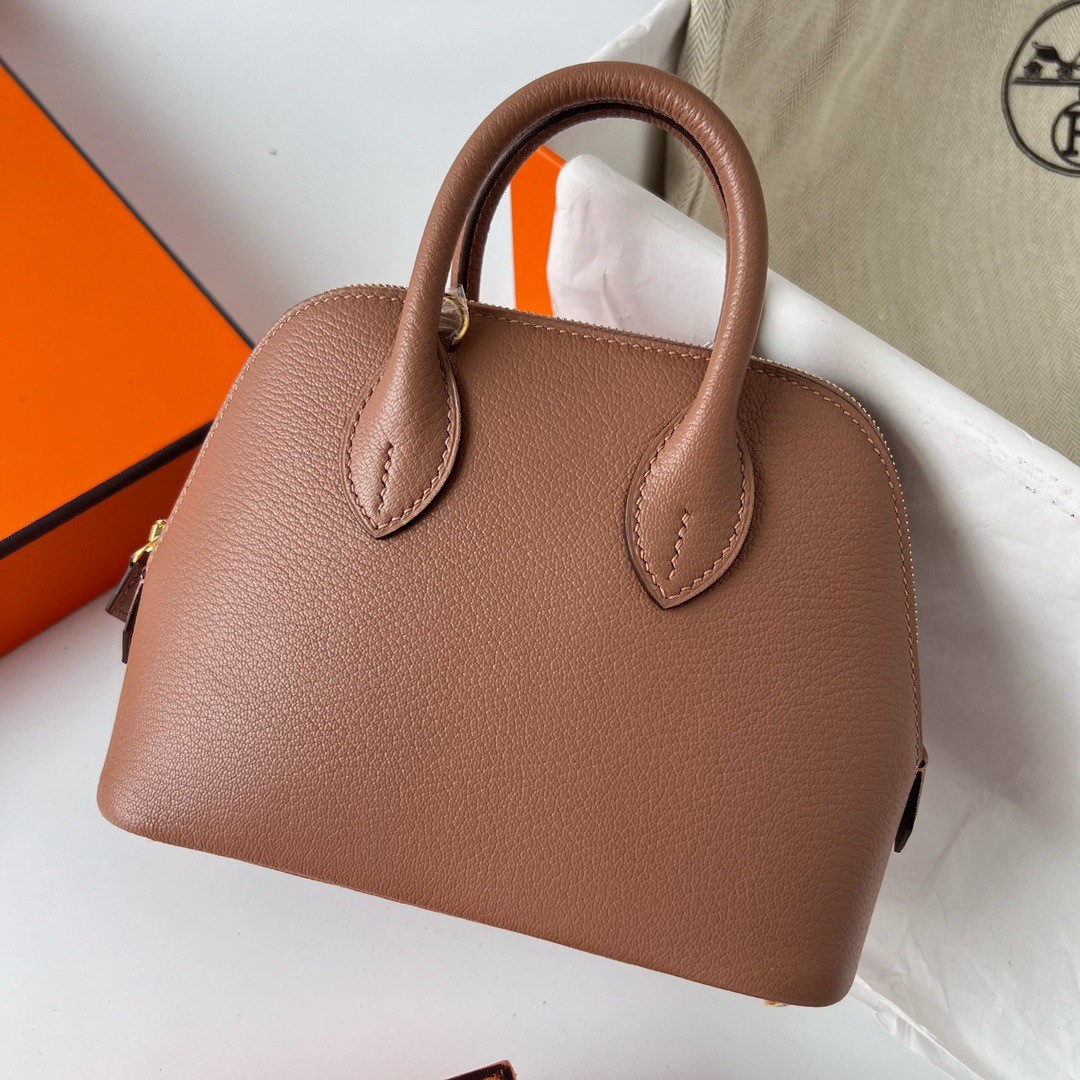 H**mes bolide 1923 mini handmade bag in quebracho chevre mysore leather